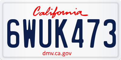 CA license plate 6WUK473