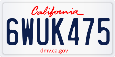CA license plate 6WUK475