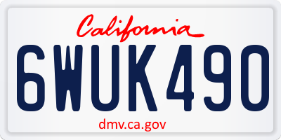 CA license plate 6WUK490