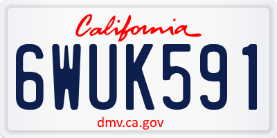 CA license plate 6WUK591