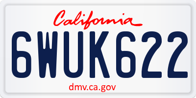 CA license plate 6WUK622