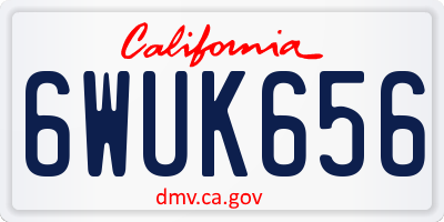 CA license plate 6WUK656