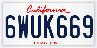 CA license plate 6WUK669