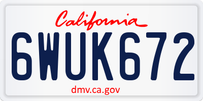 CA license plate 6WUK672