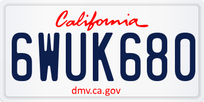 CA license plate 6WUK680