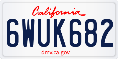 CA license plate 6WUK682