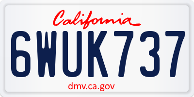 CA license plate 6WUK737