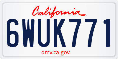 CA license plate 6WUK771