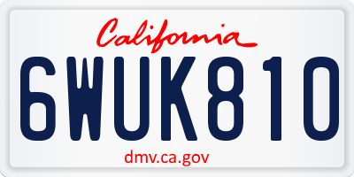 CA license plate 6WUK810