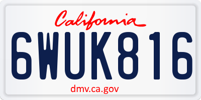 CA license plate 6WUK816