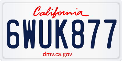 CA license plate 6WUK877