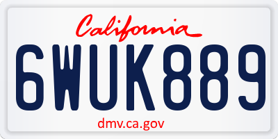 CA license plate 6WUK889