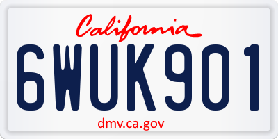 CA license plate 6WUK901