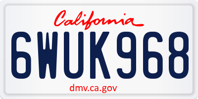 CA license plate 6WUK968