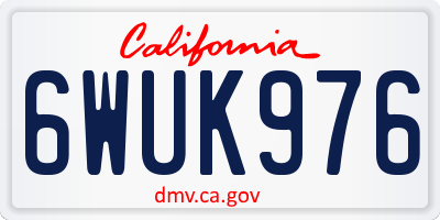 CA license plate 6WUK976