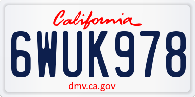 CA license plate 6WUK978