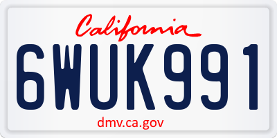 CA license plate 6WUK991
