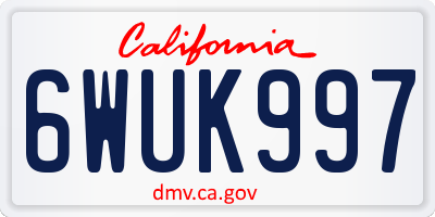 CA license plate 6WUK997