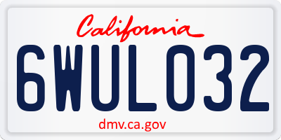 CA license plate 6WUL032