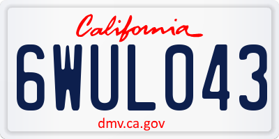 CA license plate 6WUL043