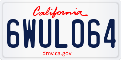 CA license plate 6WUL064
