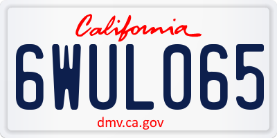 CA license plate 6WUL065