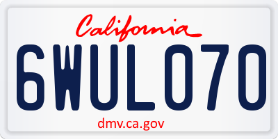 CA license plate 6WUL070
