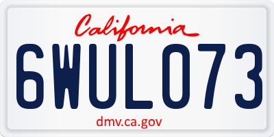 CA license plate 6WUL073