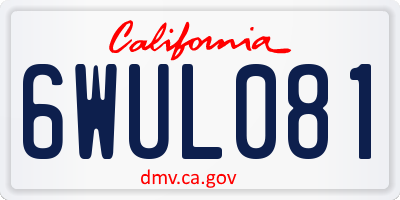 CA license plate 6WUL081