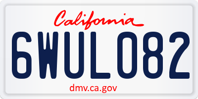 CA license plate 6WUL082