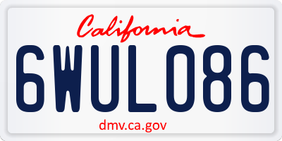 CA license plate 6WUL086