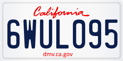 CA license plate 6WUL095