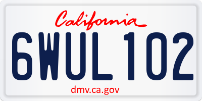 CA license plate 6WUL102