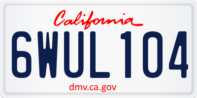 CA license plate 6WUL104