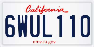 CA license plate 6WUL110