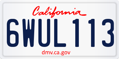 CA license plate 6WUL113