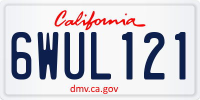 CA license plate 6WUL121