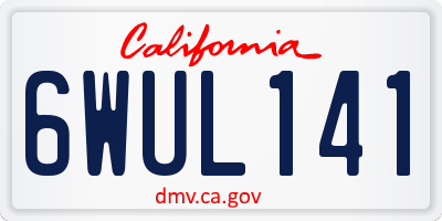 CA license plate 6WUL141