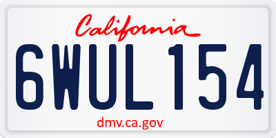 CA license plate 6WUL154