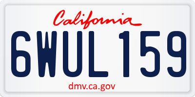 CA license plate 6WUL159