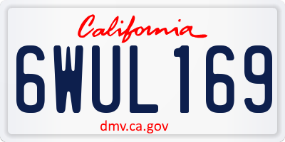 CA license plate 6WUL169