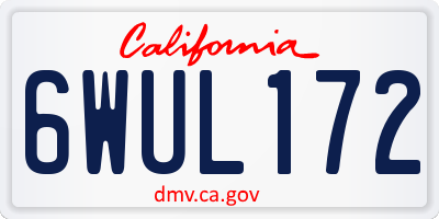 CA license plate 6WUL172
