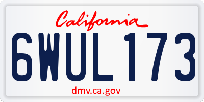 CA license plate 6WUL173