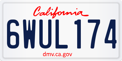 CA license plate 6WUL174