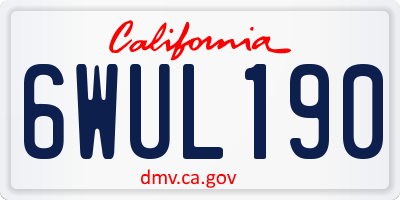 CA license plate 6WUL190