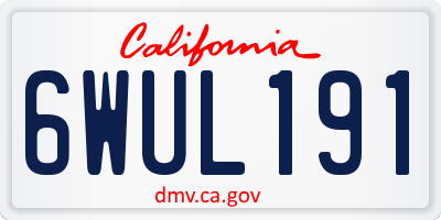 CA license plate 6WUL191