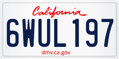CA license plate 6WUL197