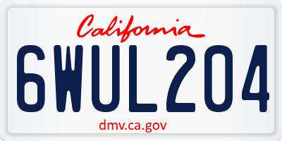 CA license plate 6WUL204