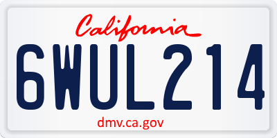 CA license plate 6WUL214