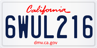 CA license plate 6WUL216